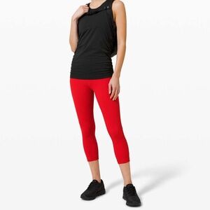 NWT Lululemon Pace Rival High-Rise Crop 22" Dark Red - Size 4